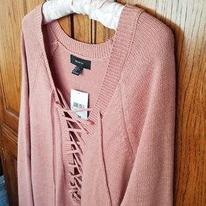 F21+ Lace Up Sweater